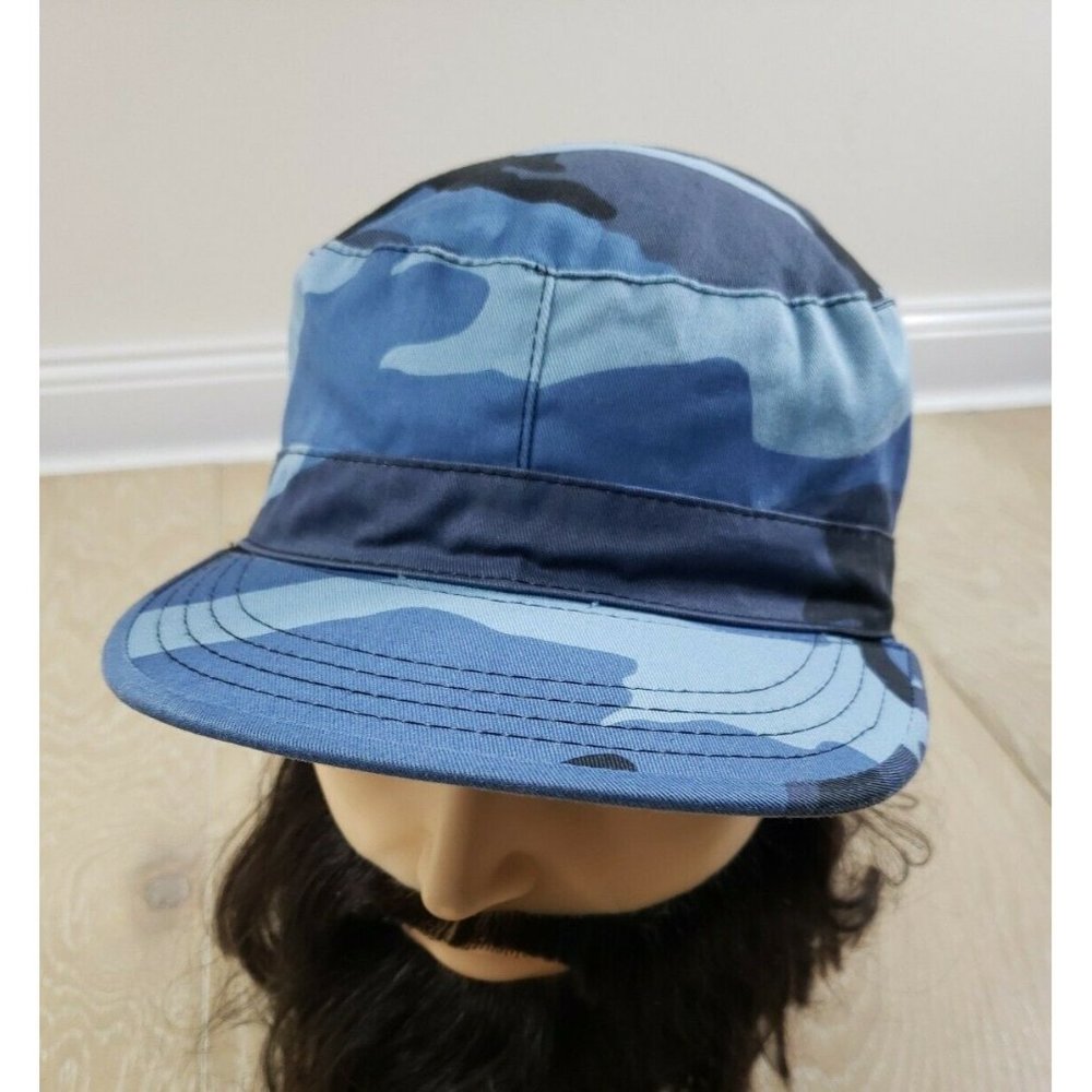 NEW Military Combat Blue Camo Camouflage Cotton Poly X-Large 7 3/4 Hat Cap XL